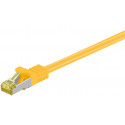 Cat7 Network cable, LS0H S/FTP 2x shielded: PIMF + braid shield 2xRJ45 plug yellow 0.5m