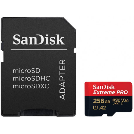 Sandisk карта памяти microSDXC 256GB Extreme Pro A2 + адаптер