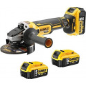 DeWALT cordless angle grinder DCG405P3, 18Volt (black / yellow, 3x Li-ion battery 5.0Ah)