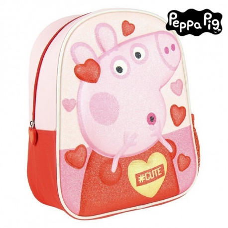 3D-Laste seljakott Peppa Pig Roosa Punane