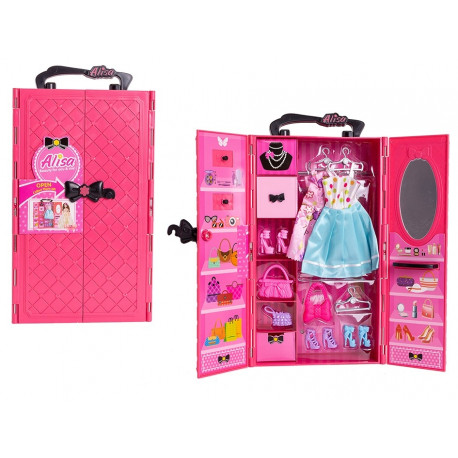 Askato Doll Dressing room with equipment, pink