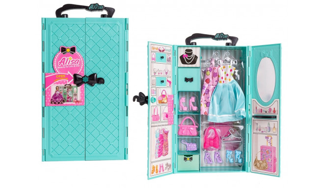 Askato Doll Dressing room with equipment, blue