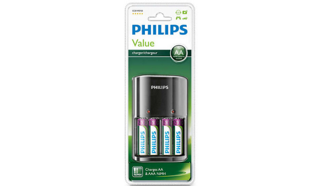 Philips charger AA/AAA + 4x AA 2100mAh (opened package)