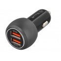 Tellur Dual USB Car Charger With QC 3.0, 6A black