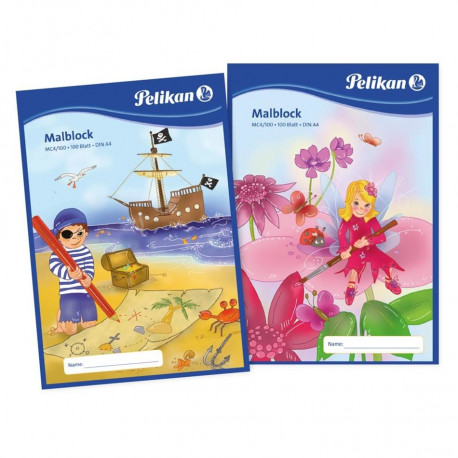Pelikan joonistusplokk, A4/100 lehte, 70 g, 2 disaini