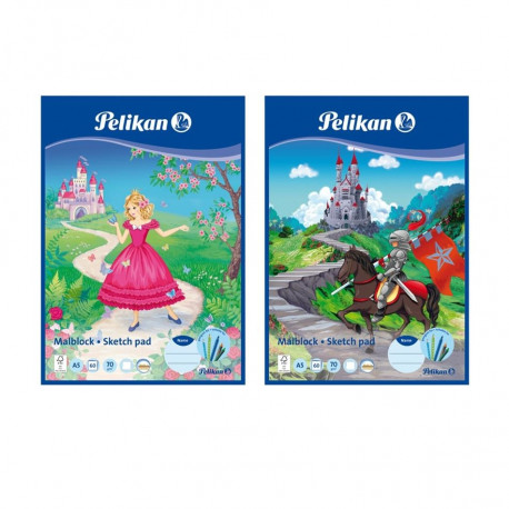 Pelikan joonistusplokk, A5/60 lehte, 70 g, 2 disaini