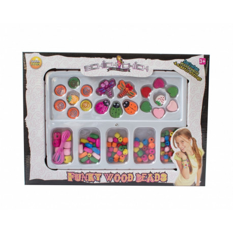 Askato crafts set Wooden beads 2 types