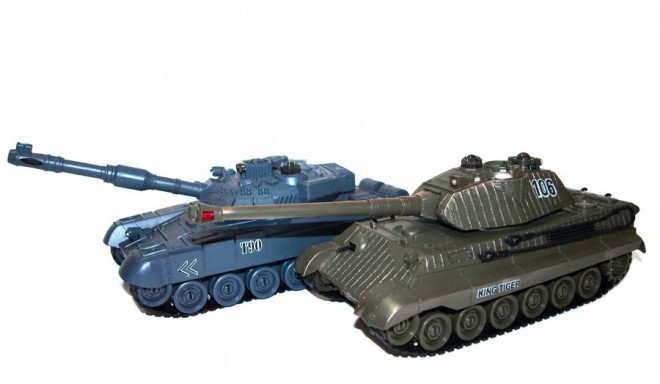 The set of tanks fighting each other - Russian T90 v2 and German King Tiger v2 2.4GHz 1:28 RTR