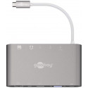 goobay 62113 interface hub USB 3.2 Gen 1 (3.1 Gen 1) Type-C 5000 Mbit/s Silver, Card reader