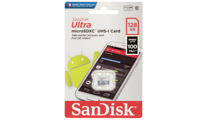 SanDisk mälukaart microSDXC 128GB Ultra Lite 100MB/s (SDSQUNR-128G-GN6MN)
