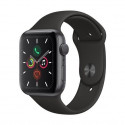 Apple Watch Series 5 GPS, 44mm Space Grey Aluminium Case with Black Sport Band - S/M & M/L LT