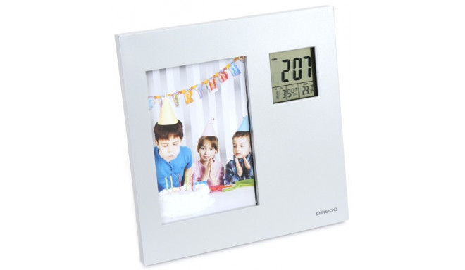 Omega digital weather station with photo frame OWSPF01, silver