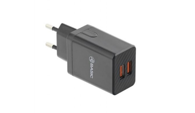 Tellur Basic Wall charger HC204 2xUSB, 2.4A, black