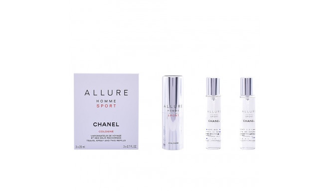 CHANEL ALLURE HOMME SPORT COLOGNE eau de toilette vaporizador de viaje y 2 recargas 3 x 20 ml