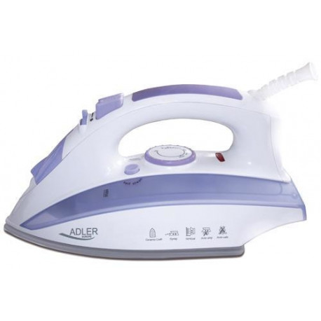 Adler AD 5011 Dry & Steam iron Ceramic soleplate Purple,White 2000 W