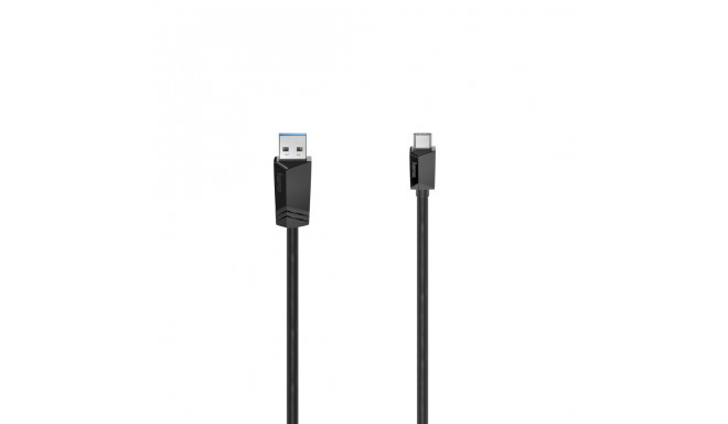 USB-kaabel USB-C USB-A 3.0m Hama USB3.2 Gen1 5Gbit/s, must, topeltvarjestusega painduv kaabel, voolu