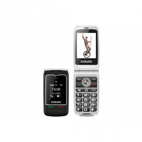 EVOLVEO EasyPhone FG, vyklápěcí mobilní telefon 2,8'' pro seniory s nabíjecím stojánkem (č
