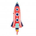 Folijas balons "Raķete" - 44 x 115 cm, sudraba