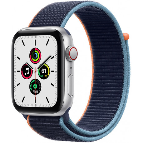 Apple Watch SE GPS + Cellular 44mm Sport Loop, silver/deep navy (MYEW2EL/A)