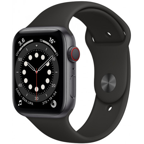 Apple Watch 6 GPS + Cellular 44mm Sport Band, space grey/black (MG2E3EL/A)