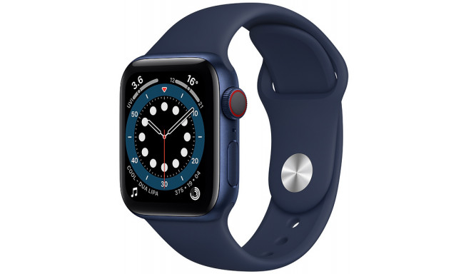 Apple Watch 6 GPS + Cellular 40mm Sport Band, blue/deep navy (M06Q3EL/A)