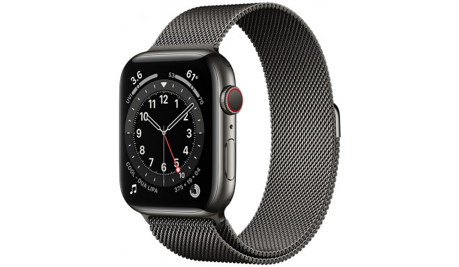 Apple Watch 6 GPS + Cellular 44mm Stainless Steel Milanese Loop, graphite (M09J3EL/A)
