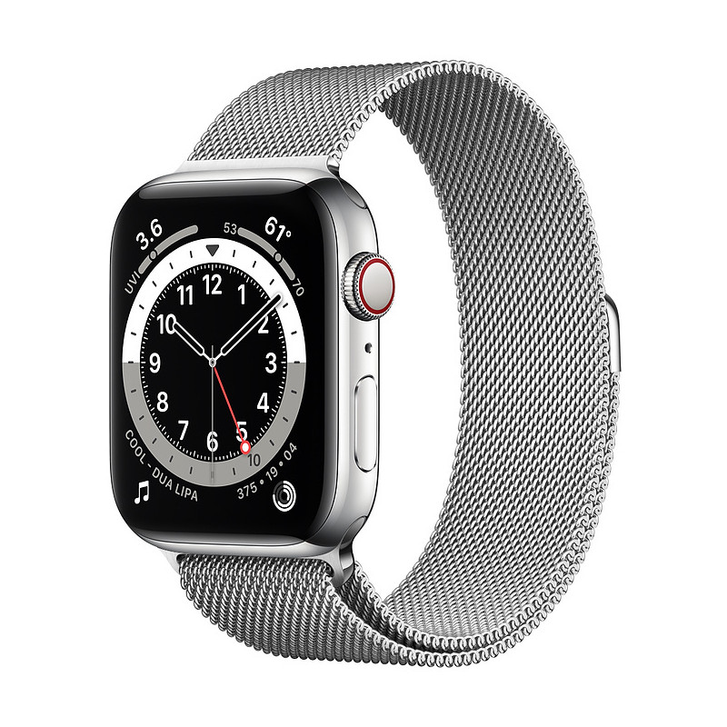 Apple Watch 6 GPS + Cellular 44mm Stainless Steel Milanese Loop, silver (M09E3EL/A)