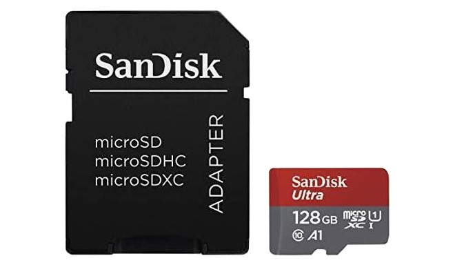 Sandisk mälukaart microSDXC 128GB Ultra 120MB/s A1 + adapter