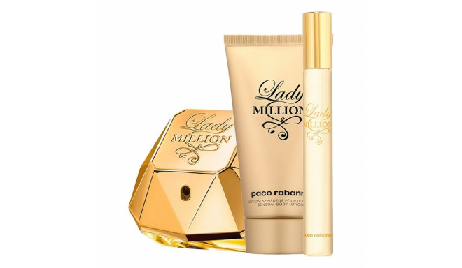 Women's Perfume Set Lady Million Paco Rabanne EDP (3 pcs)