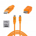 TetherPro USB-C to 2.0 Micro-B 5- Pin 4.6 m Orange