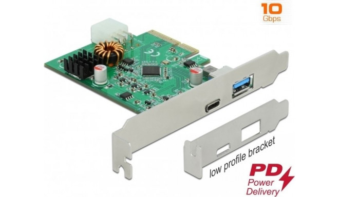 DeLOCK PCIe x4> 1x external SuperSpeed USB (USB 3.2 Gen 2) with PD function