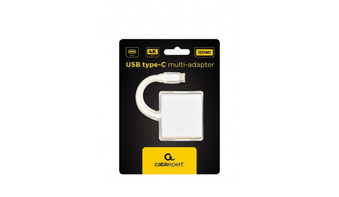 USB C type adapter silver USB C, USB A 3.0, HDMI