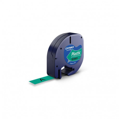 DYMO LetraTag plastteip 12mm x 4m / must rohelisel (S0721590)