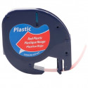 DYMO LetraTag Plastikinė Juostelė 12mm x 4m / juodas ant raudonos (S0721580)