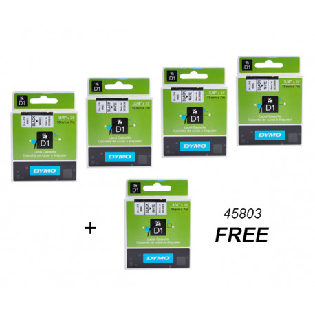 DYMO S0720830 D1 Juostelė 19mm x 7m (balta / juodas šifras)