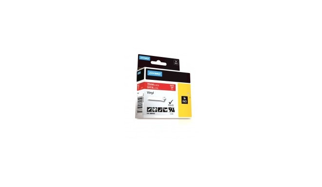 DYMO Rhino vinüülteip 19 mm x 5,5 m / valge punasel (1805422)