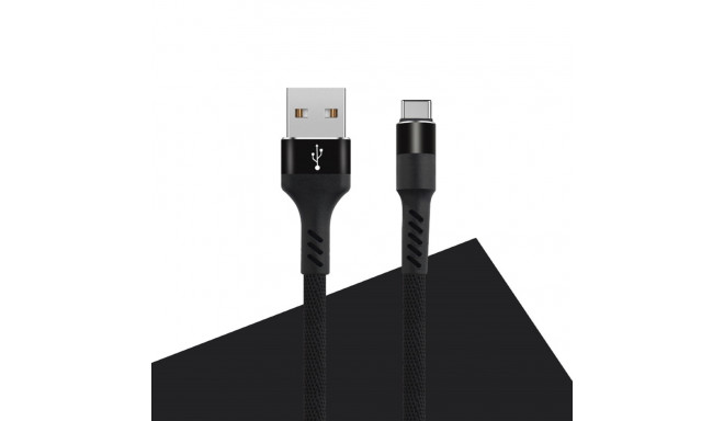 Maxlife MXUC-01 cable USB - USB-C 1,0 m 2A black nylon