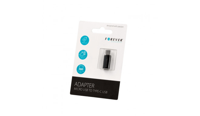 Forever adapter microUSB - USB-C black