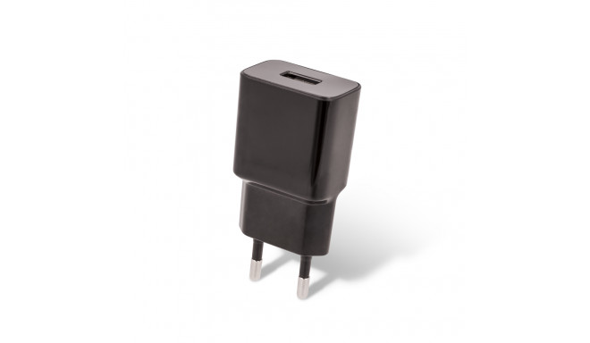 Maxlife MXTC-01 charger 1x USB 1A black + microUSB cable