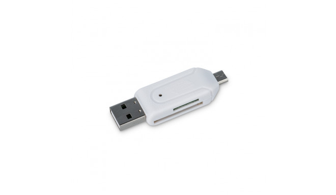 Forever microSD / SD card reader USB + microUSB white OTG