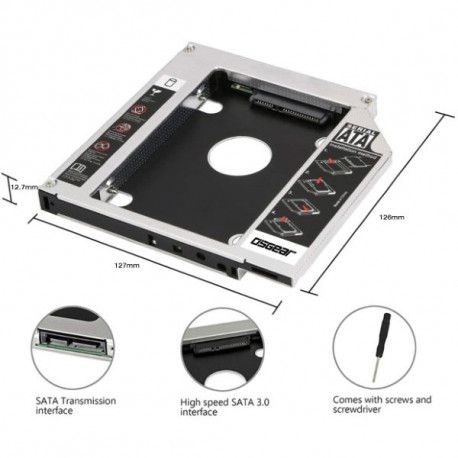 Adapteris Cietajam Diskam 9.5 mm SATA HDD Caddy (Refurbished A+)