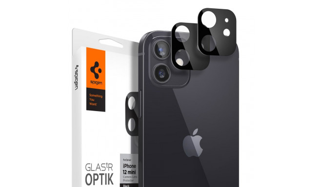 Tagakaamera kaitseklaas Optik Lens Protector, Apple iPhone 12 mini, komplektis 2tk, must, Spigen