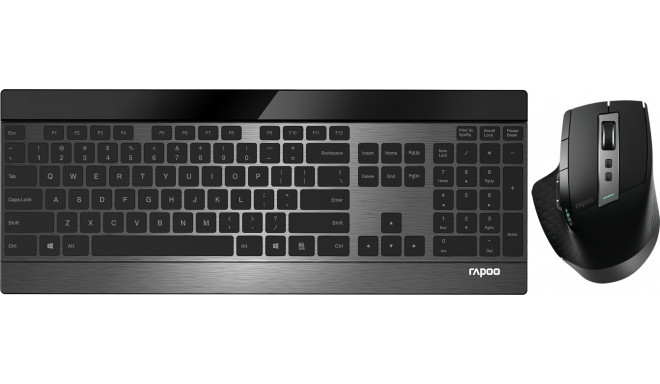 Rapoo juhtmevaba hiir + klaviatuur Multi-Mode 9900M, must