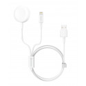 Swissten Беспроводное зарядное устройство 2 в 1 для Apple iWatch и Apple iPhone / Apple iPad белый ц