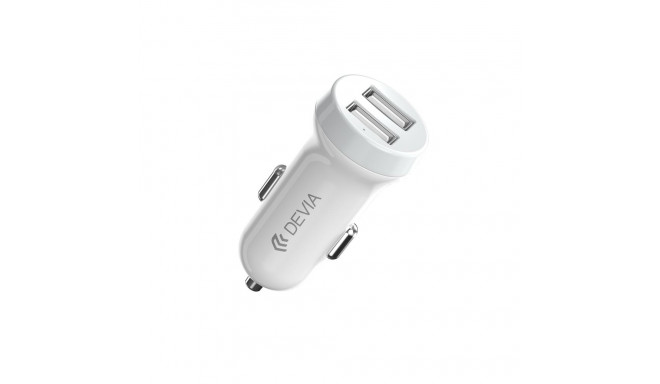 Devia car charger Smart 2x USB 3,1A white + Lightning cable