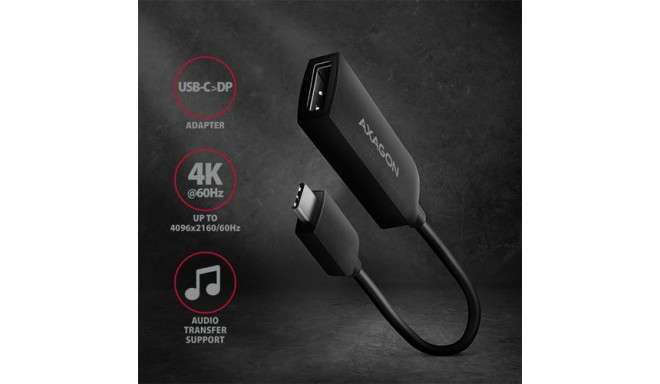 Axagon RVC-DP video cable adapter 0.22 m USB Type-C DisplayPort Black