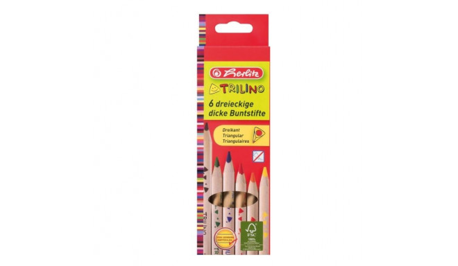 Herlitz Карандаши цветные, Trilino, 6 цв