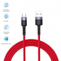 Tellur Data cable USB to Type-C with LED Light, 3A, 1.2m red
