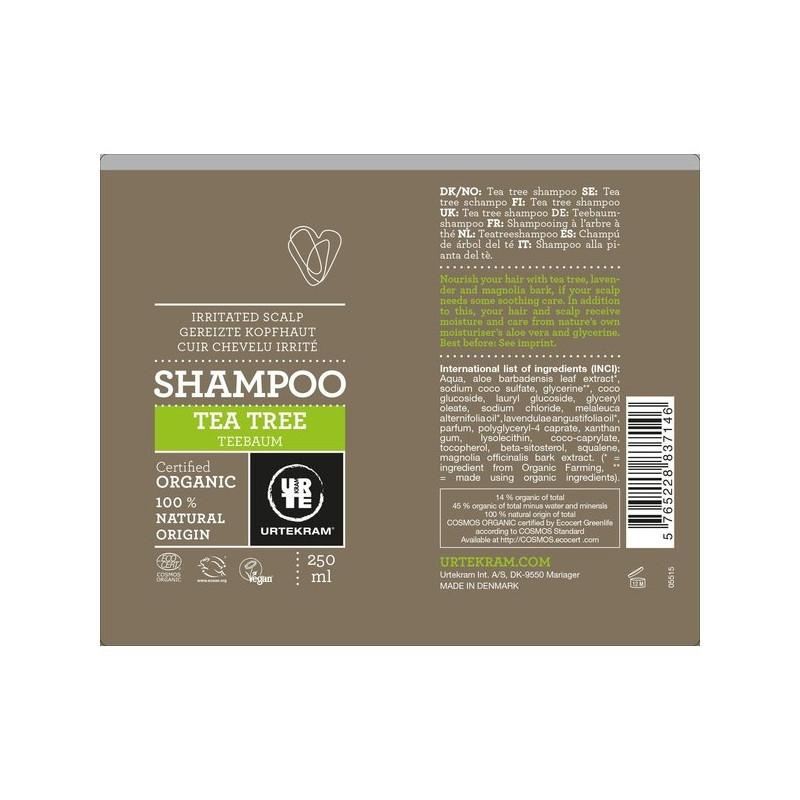 Shampoo Urtekram Tea (250 (Refurbished A+) - Photopoint