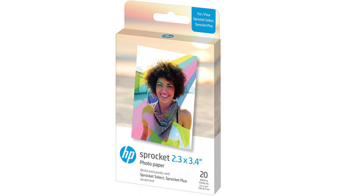 HP fotopaber Sprocket Plus Zink 5,8x8,6cm 20 lehte